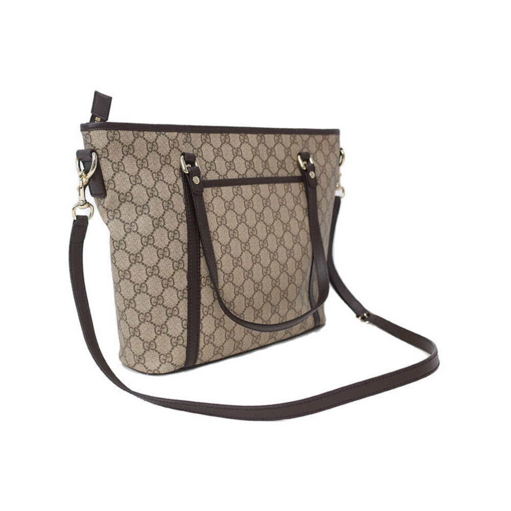 Gucci Joy Canvas Beige Ebony Supreme Bag GG Tote Brown